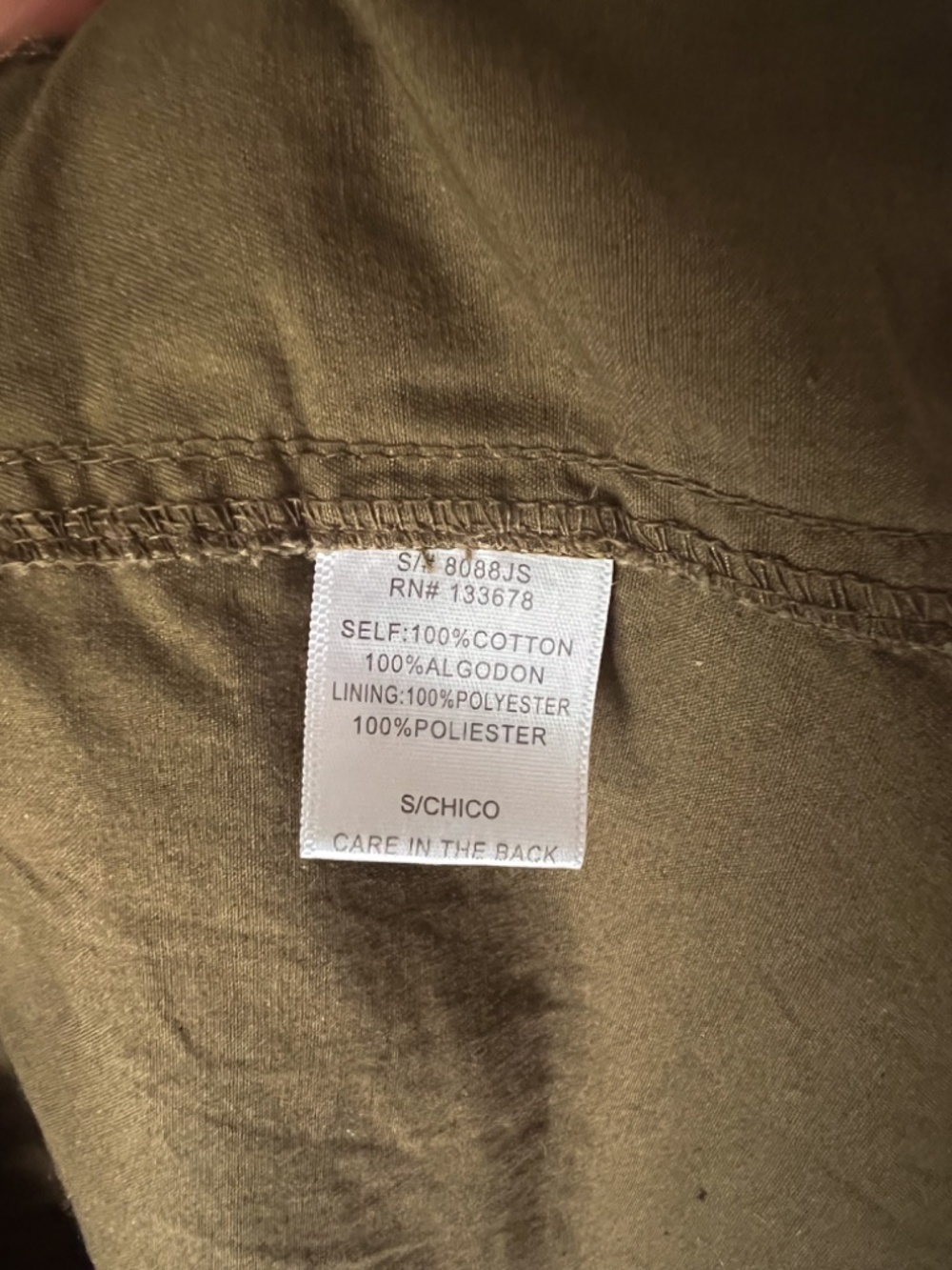 Love Tree Olive Green Utility Anorak Field Jacket Hooded Cargo Military Small - Picture 11 of 12